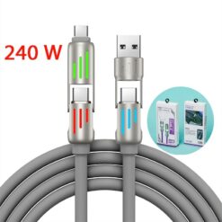 240W 4-in-1 USB-C Data Cable – 5A Fast Charging & Multi-Device Power Delivery Cable