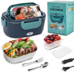 Stainless Steel Electric Lunch Box Food Warmer – Portable Meal Heater for Car, Office & Home