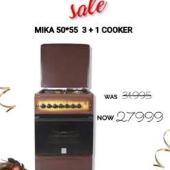 Mika Standing Cooker, 50cm X 55cm, 3 + 1, Dark Brown MST55PI31DB/HC