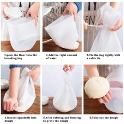 Food grade, non sticky, silicone dough kneading bag