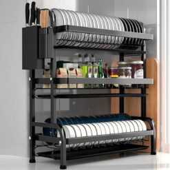 3 Tier Dish Racks for Kitchen Counter, Dish Drainer Rack Stainless Steel
