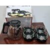 HEAT RESISTANT BOROSILICATE GLASS 5-IN-1 TEAPOT SET [1L Teapot + 4 x 160ml Double-Wall Cups + Stainless Steel Infuser]
