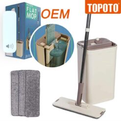 Microfiber Mop With Bucket Floor Cleaning Squeeze Hand Free